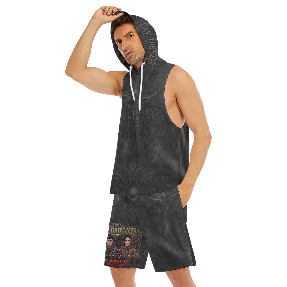 All-Over Print Men's Sleeveless Vest And Shorts Set