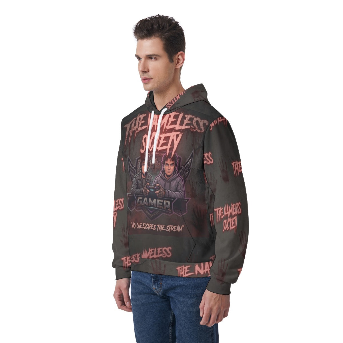All-Over Print Men's Hoodie With Double-side Print Hood
